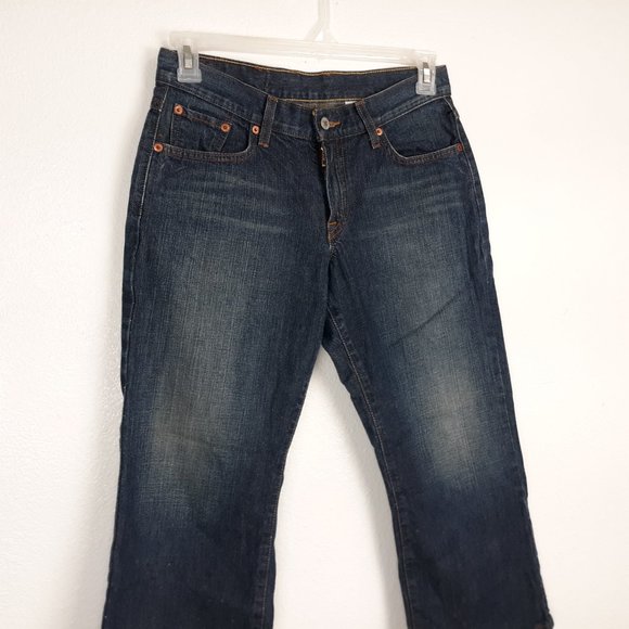 Lucky Brand Dungarees Women's Wide Leg Jeans Size 28 Crop Medium Wash Blue Denim - Picture 2 of 14